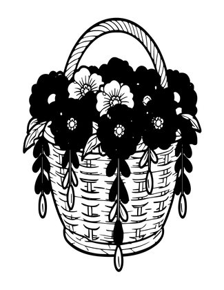 Hanging Fuchsia - Free printable coloring page