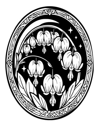 Bleeding Heart Night - Free printable coloring page