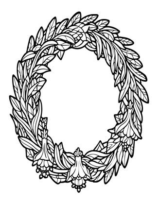 Fuchsia Wreath - Free printable coloring page