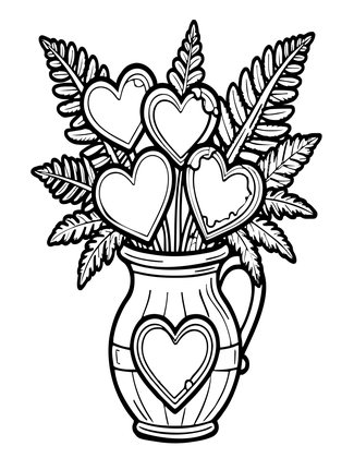 Bleeding Heart Bouquet - Free printable coloring page