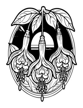 Fuchsia at Sunset - Free printable coloring page