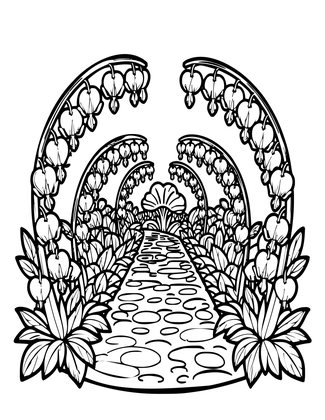 Bleeding Heart Path - Free printable coloring page