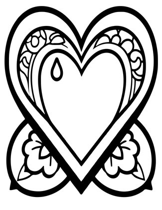 Bleeding Heart Close-Up - Free printable coloring page