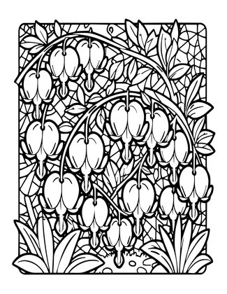 White Bleeding Heart - Free printable coloring page