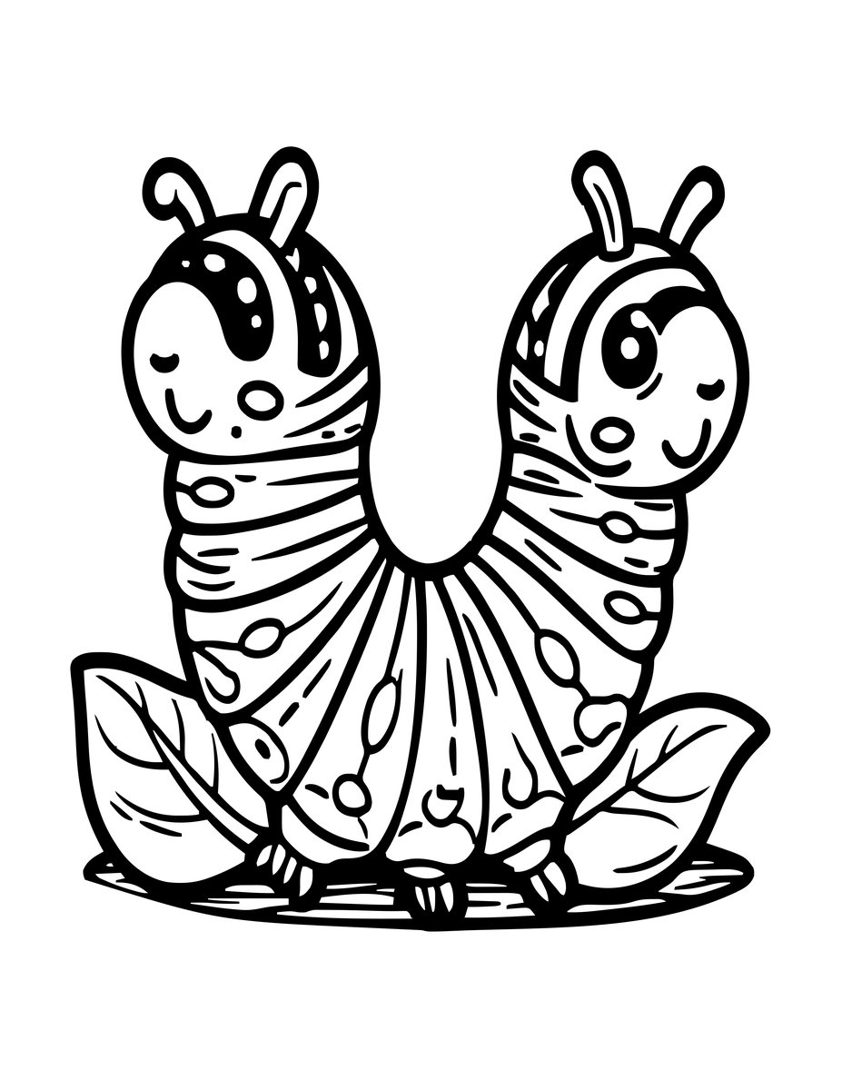 Caterpillar - free printable coloring page