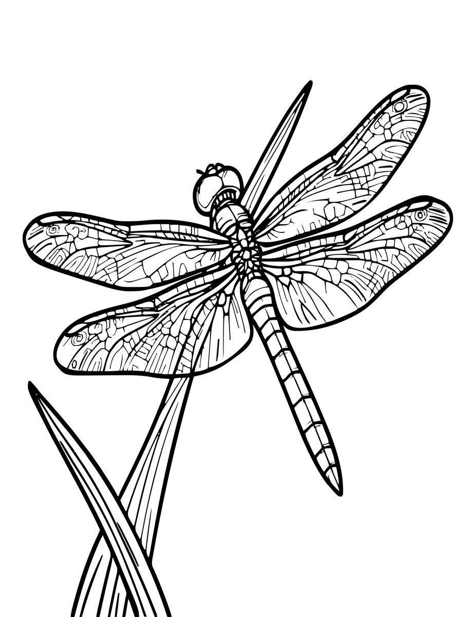 Dragonfly - free printable coloring page