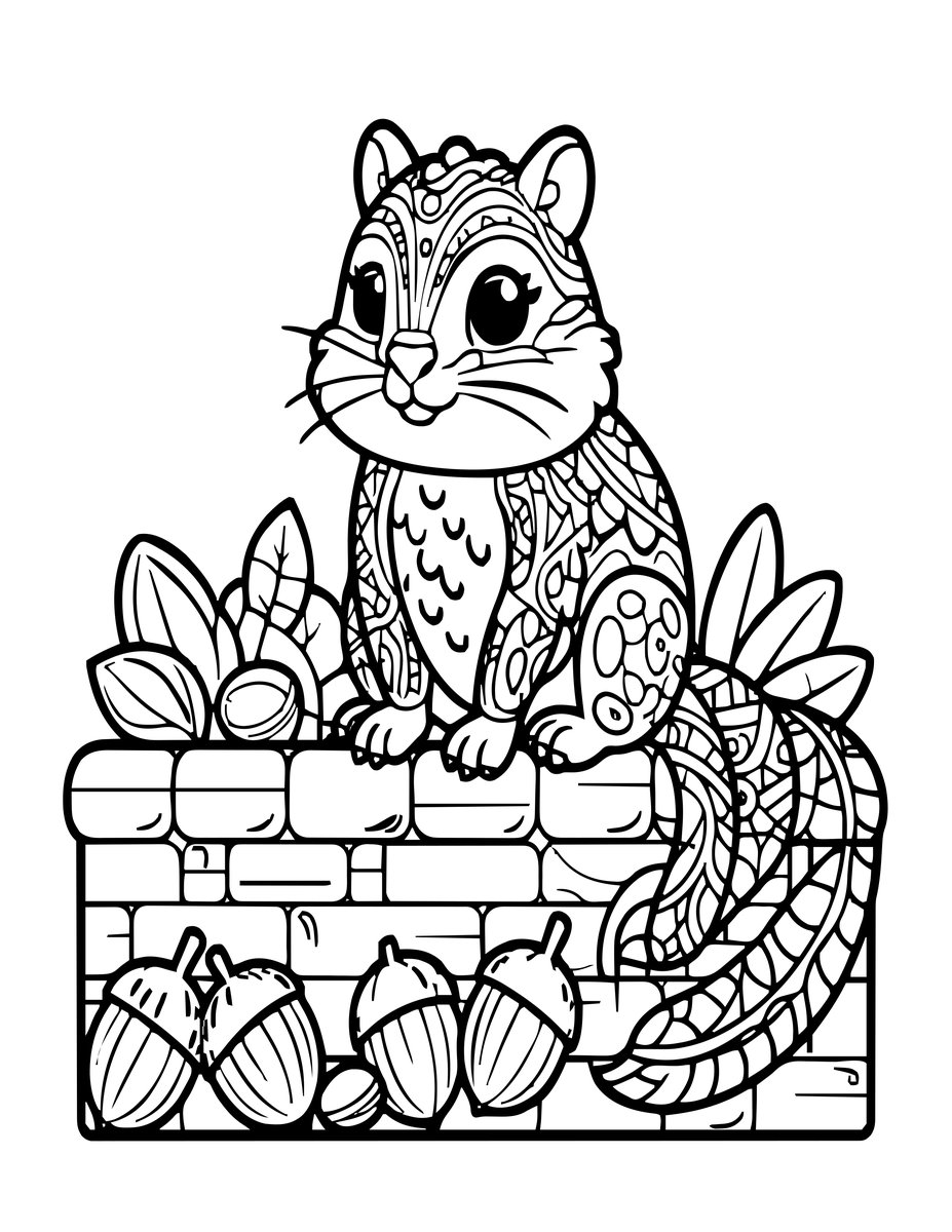 Chipmunk - free printable coloring page