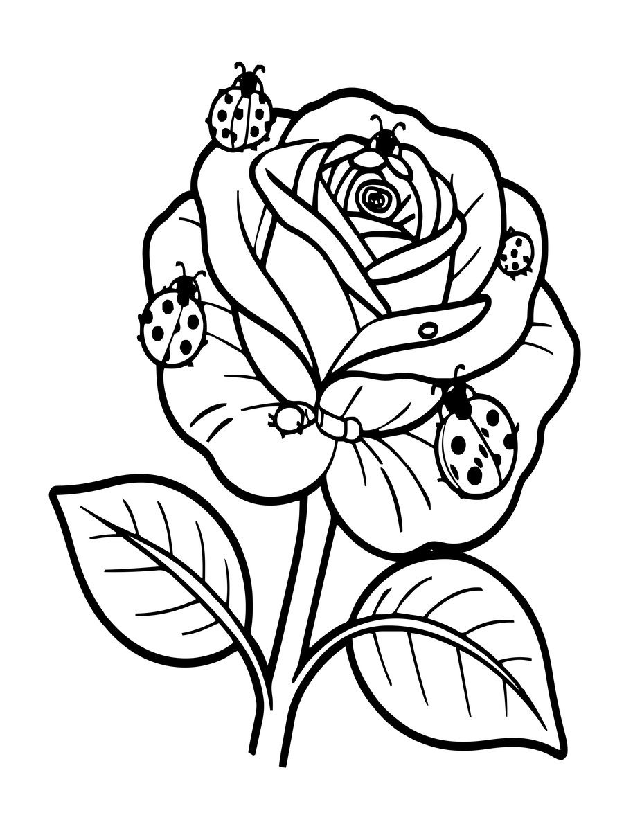 Ladybug Family - free printable coloring page