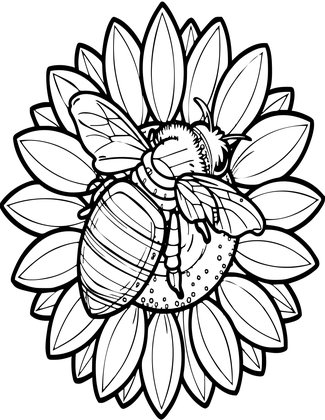 Honeybee - Free printable coloring page