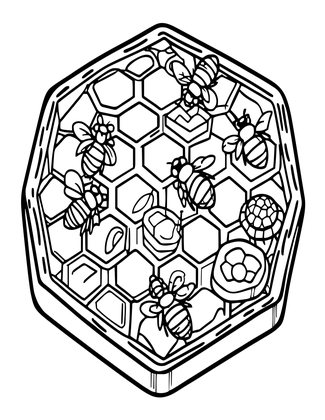 Beehive - Free printable coloring page
