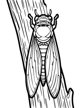 Cicada - Free printable coloring page