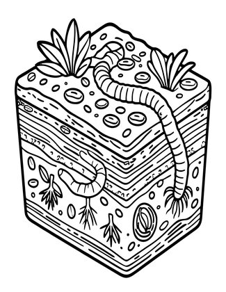 Earthworm - Free printable coloring page