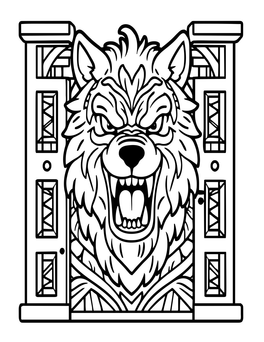 Wolfish Grotesque - free printable coloring page