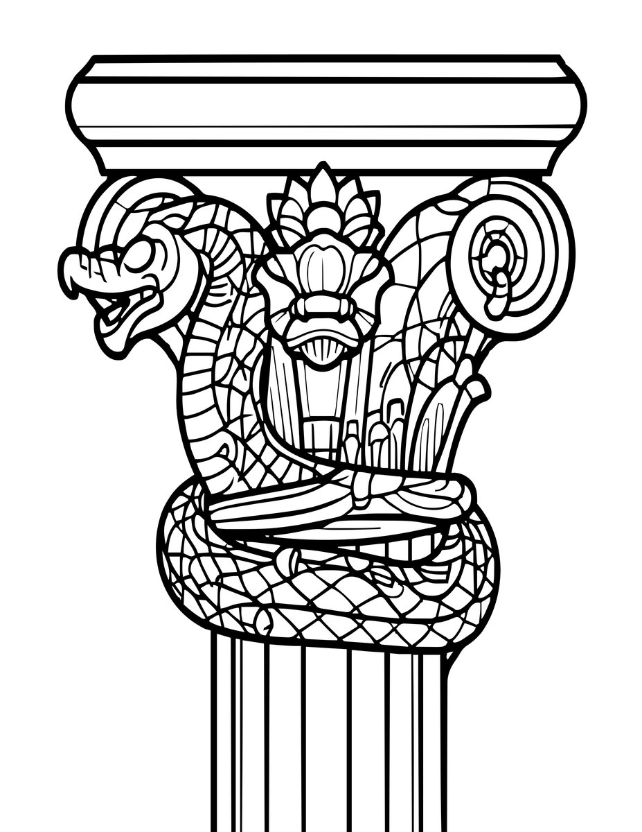 Serpent Gargoyle - free printable coloring page