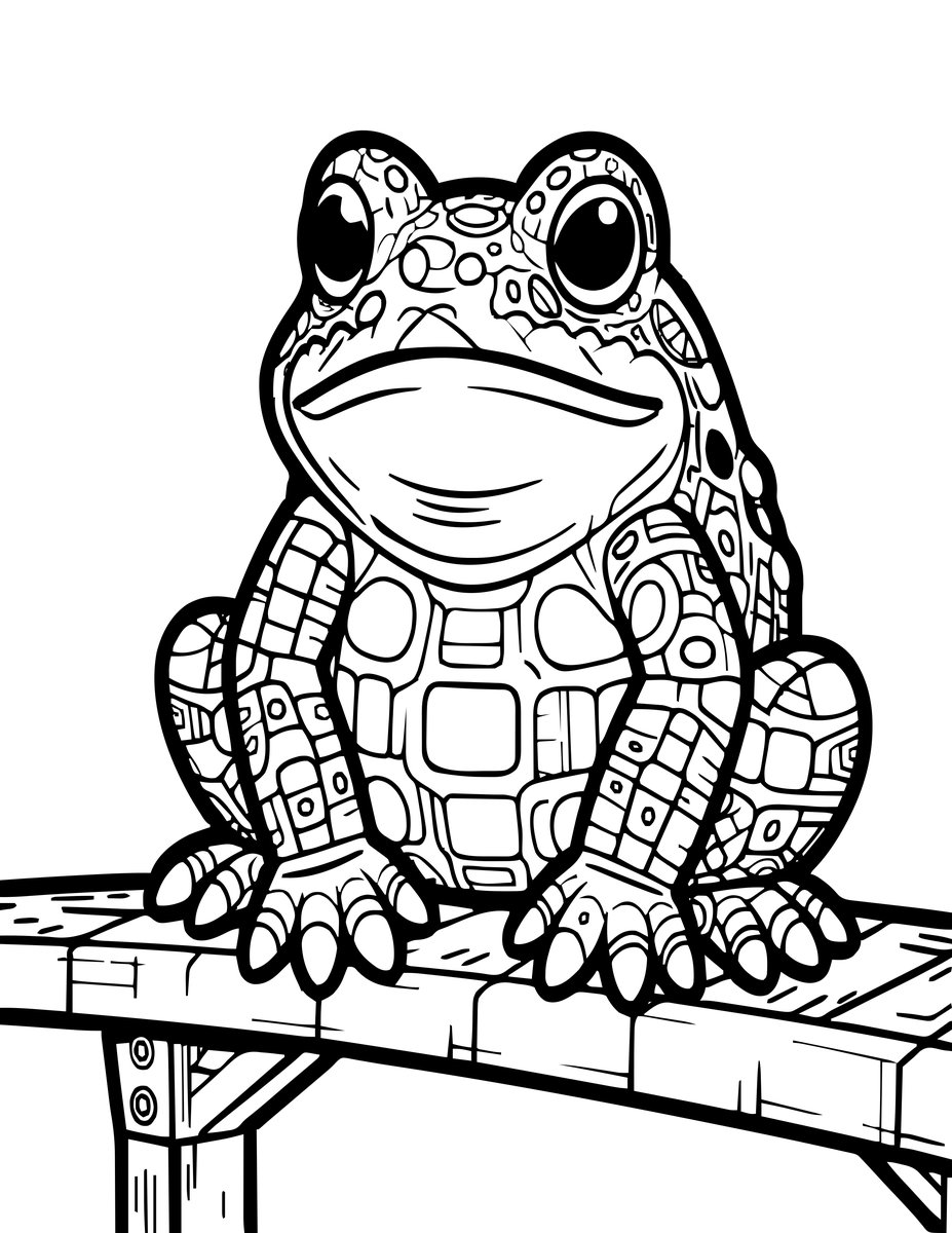 Frog Grotesque - free printable coloring page