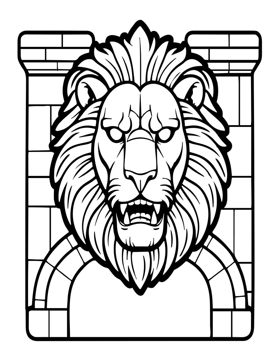 Lion Grotesque - free printable coloring page