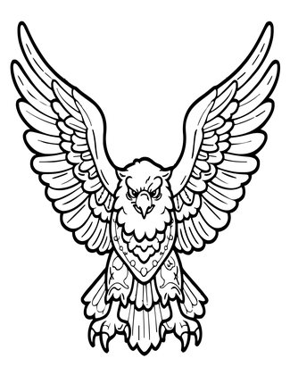 Eagle Gargoyle - Free printable coloring page