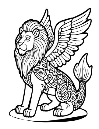Chimeric Gargoyle - Free printable coloring page