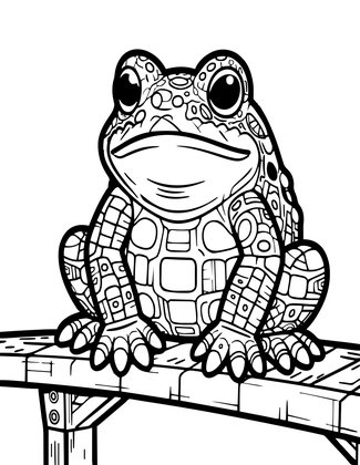 Frog Grotesque - Free printable coloring page