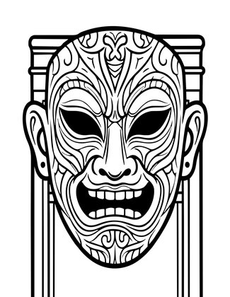 Medieval Mask Grotesque - Free printable coloring page