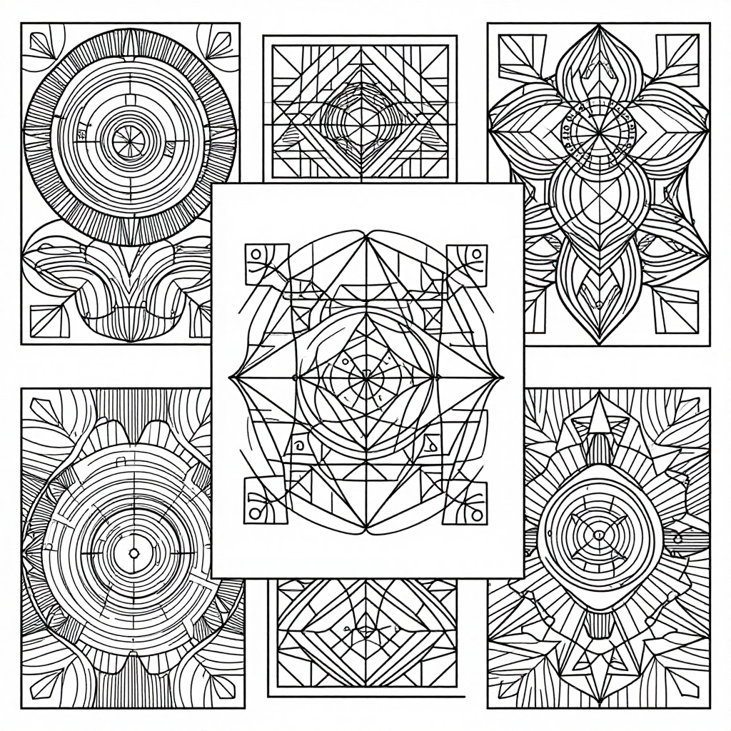 Geometric Abstract coloring pages