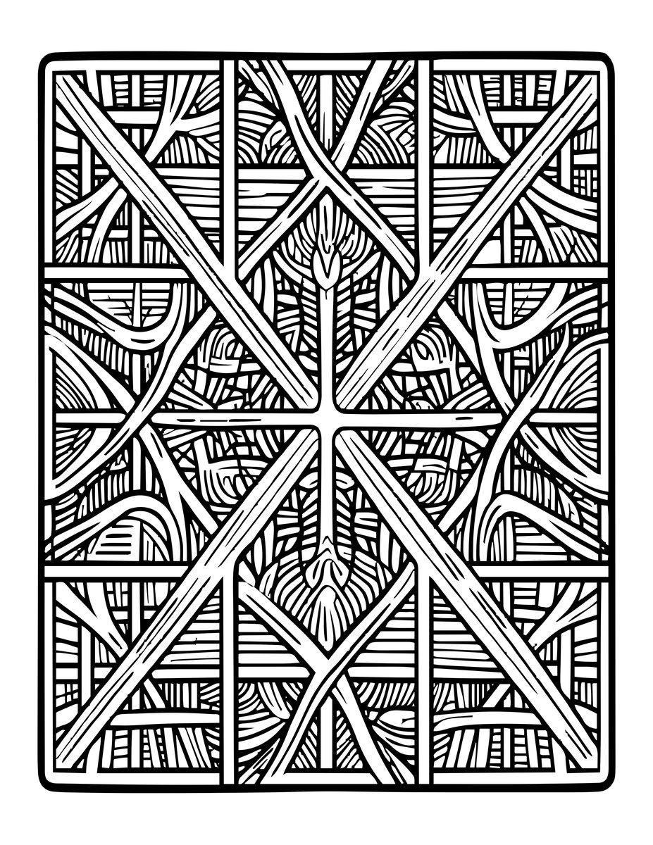 Cross-Hatch Grid - free printable coloring page