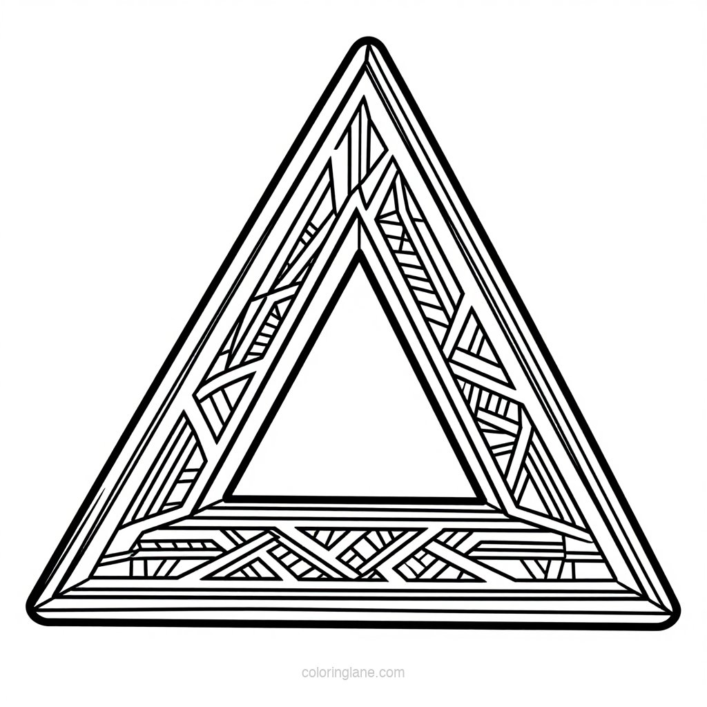 Impossible Triangle - free printable coloring page