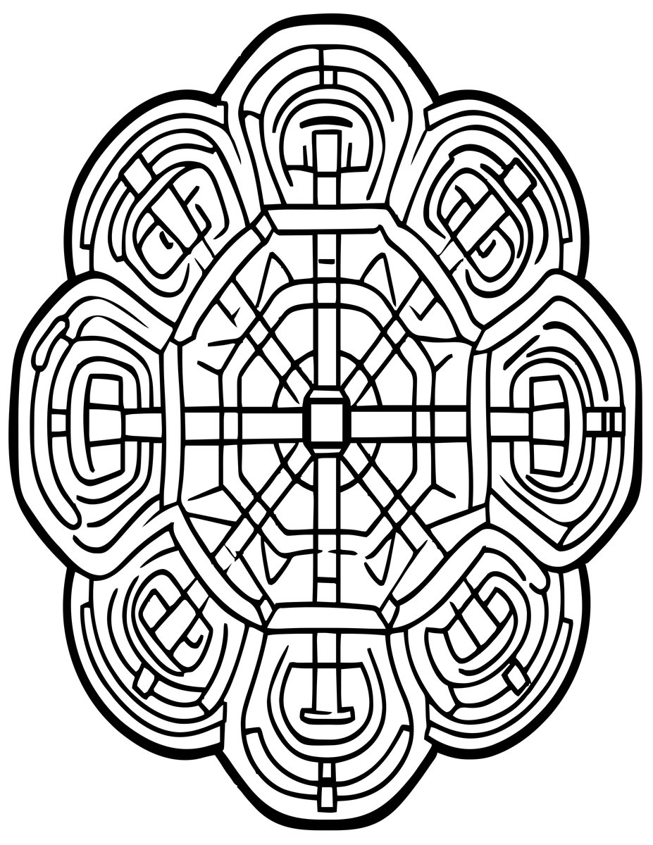 Overlapping Octagons - free printable coloring page