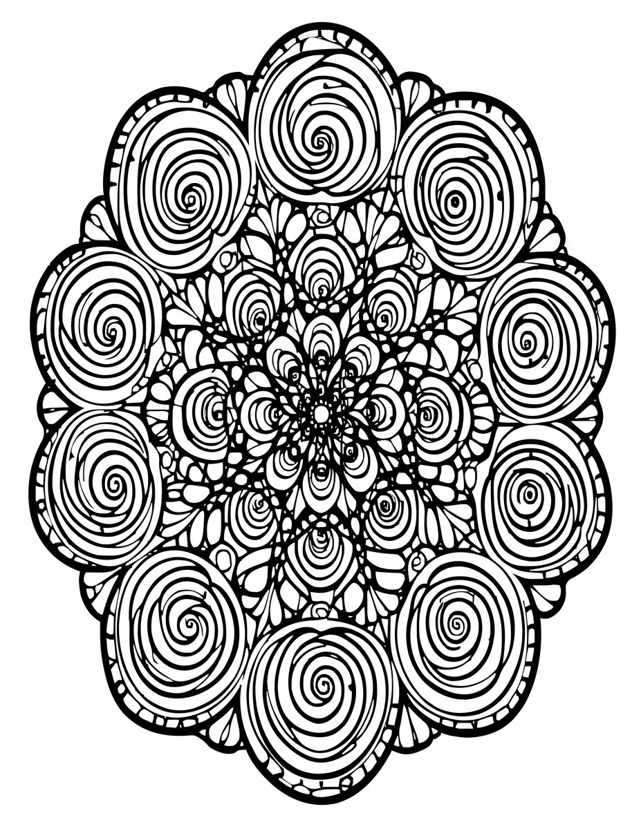 Mandelbrot Zoom - free printable coloring page