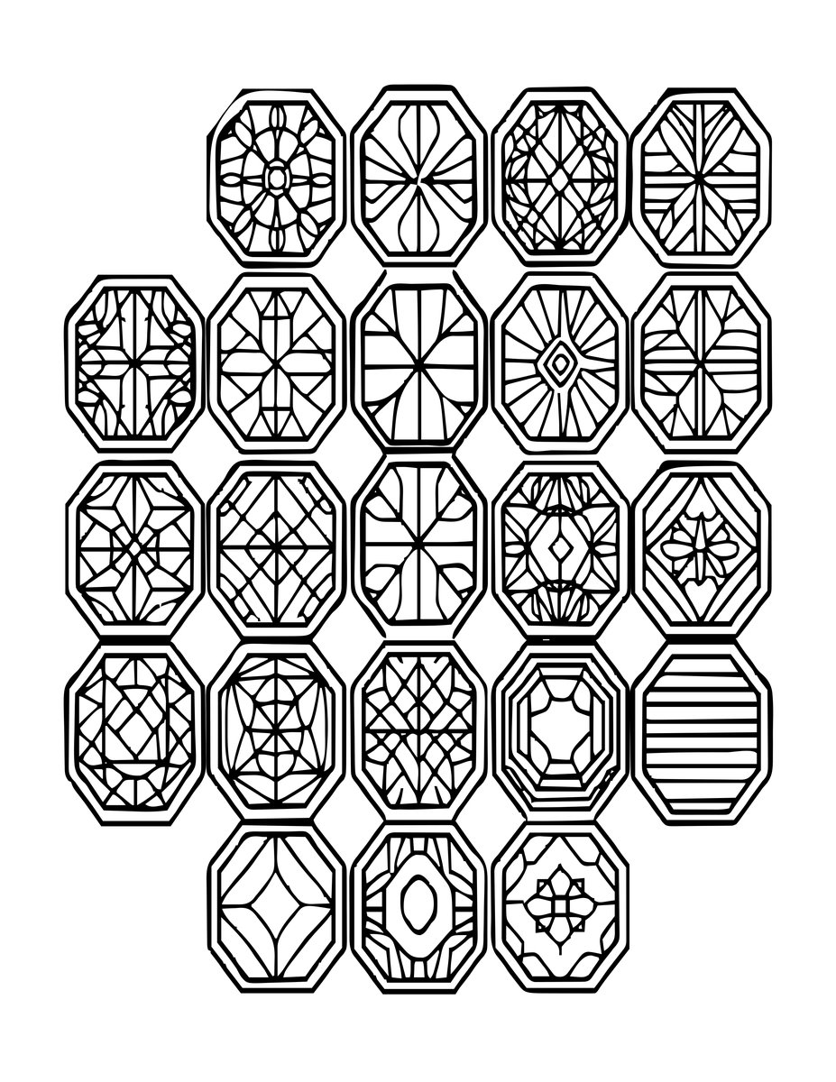 Hexagonal Honeycomb - free printable coloring page