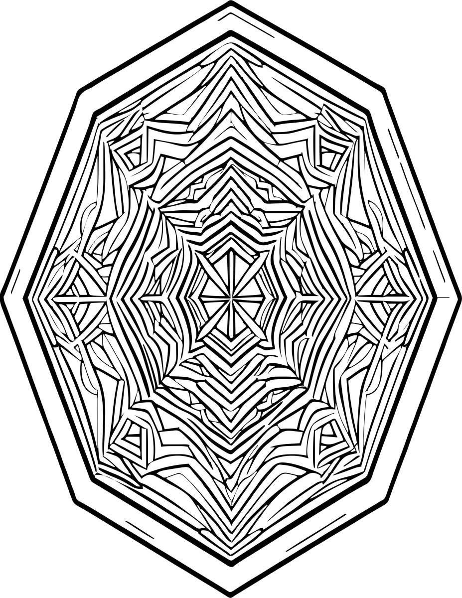 Kaleidoscope Hexagon - free printable coloring page