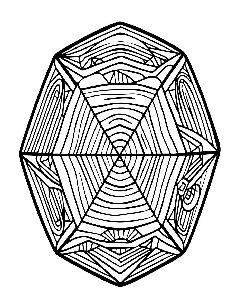 Dodecahedron Net - free printable coloring page