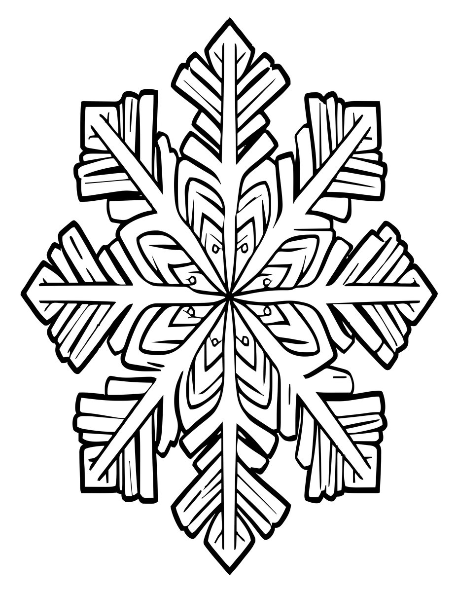Koch Snowflake - free printable coloring page
