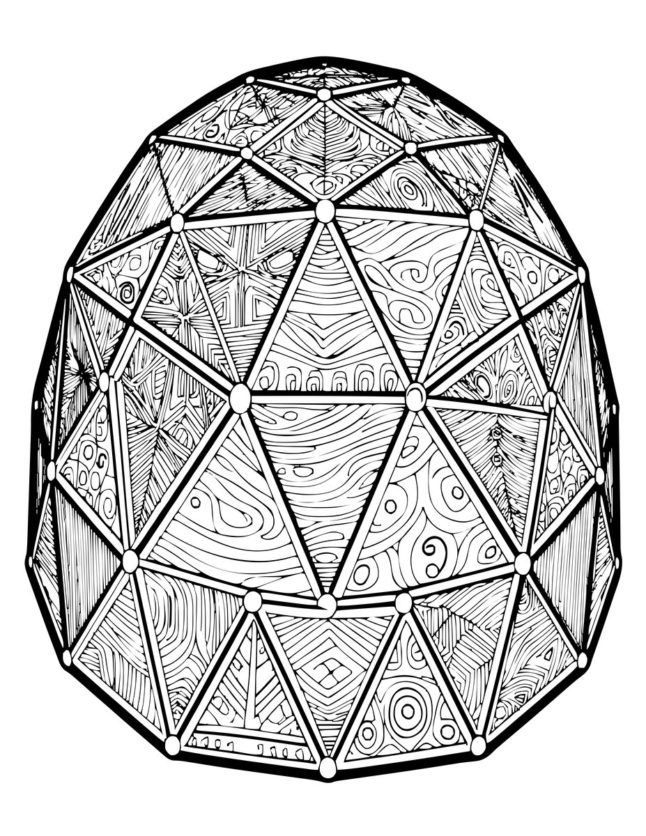 Geodesic Dome - free printable coloring page