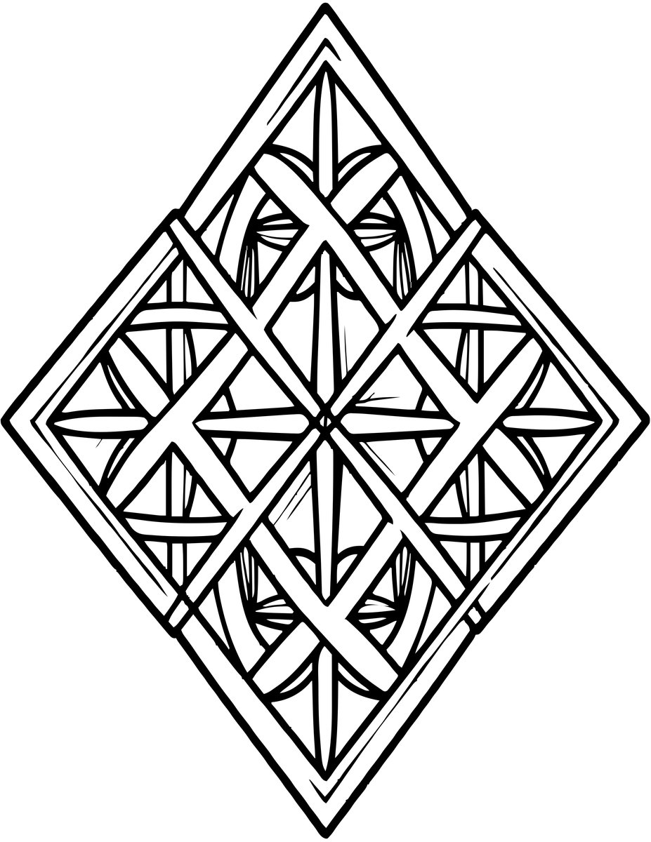Diamond Lattice - free printable coloring page