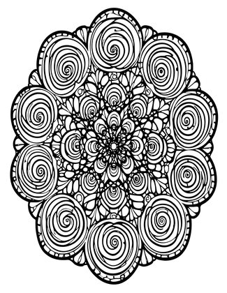 Mandelbrot Zoom - Free printable coloring page