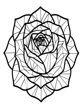 Geometric Rose - Free printable coloring page