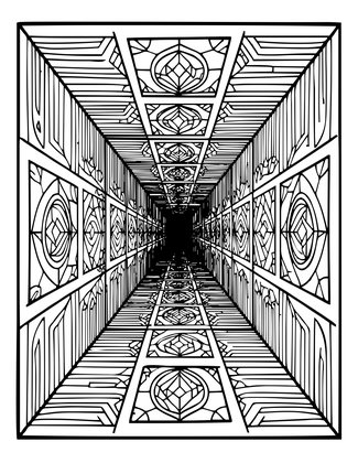 Perspective Tunnel - Free printable coloring page