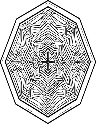 Kaleidoscope Hexagon - Free printable coloring page