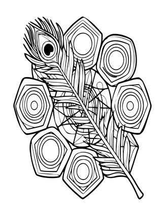 Geometric Feather - Free printable coloring page