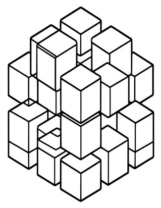 Cubic Illusion - Free printable coloring page