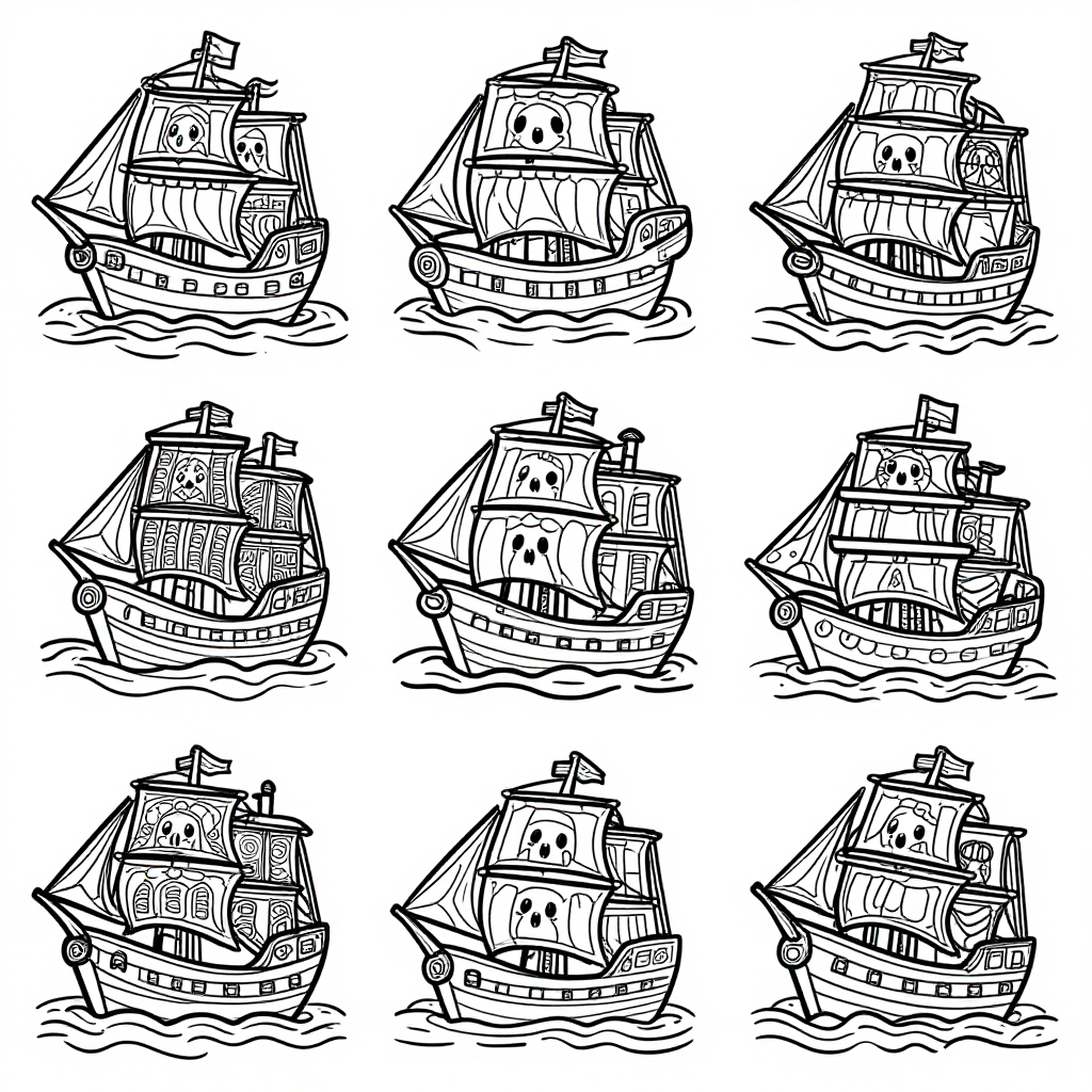 Ghost Ships coloring pages collection - 30 free printable pages