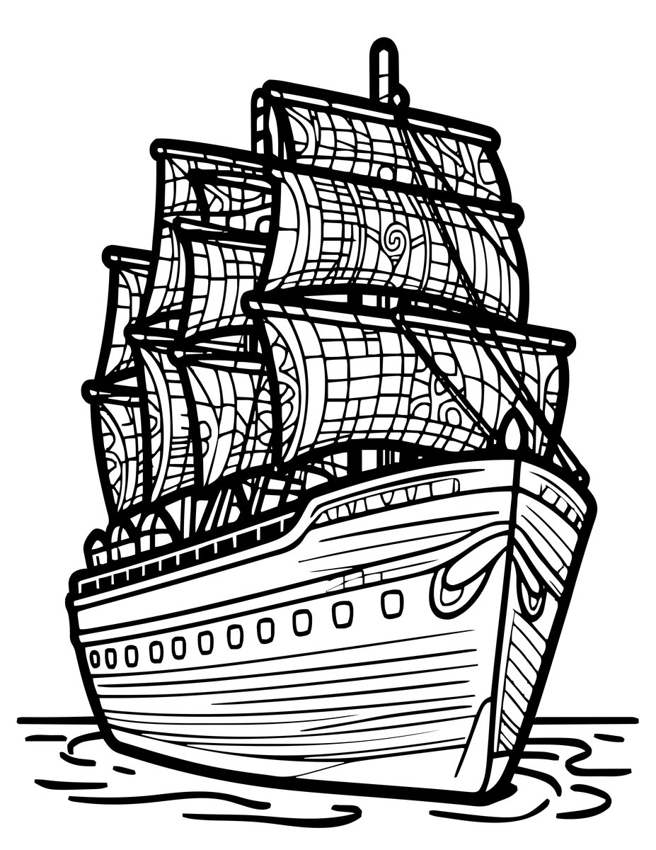 Abandoned Wreck - free printable coloring page