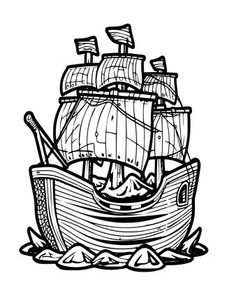 Icy Ghost Ship - Free printable coloring page
