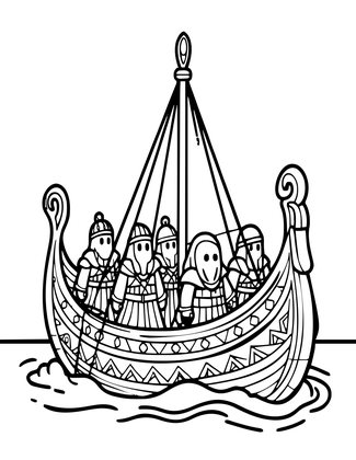 Ghost Viking Ship - Free printable coloring page