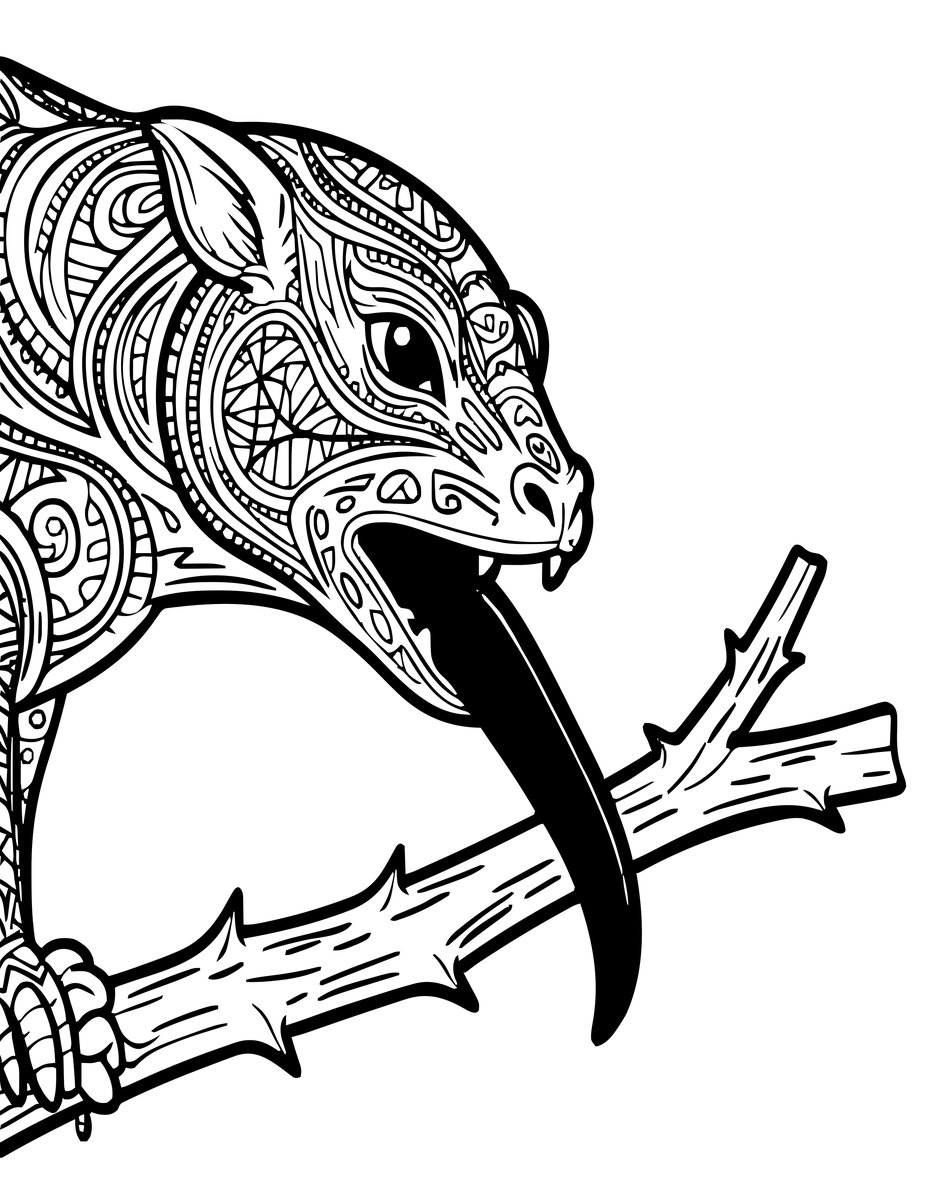 Giraffe Tongue - free printable coloring page