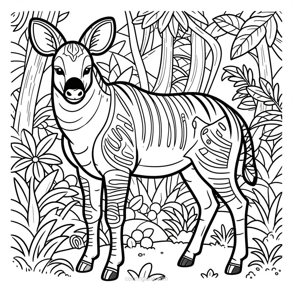 Giraffe Family - free printable coloring page