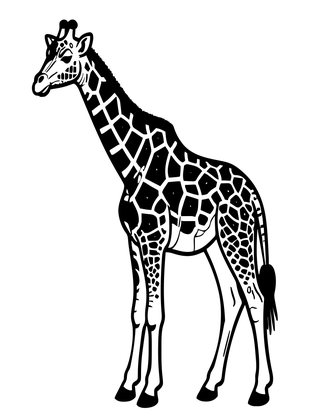 Reticulated Giraffe - Free printable coloring page