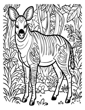 Okapi - Free printable coloring page