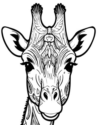 Giraffe Eyes - Free printable coloring page